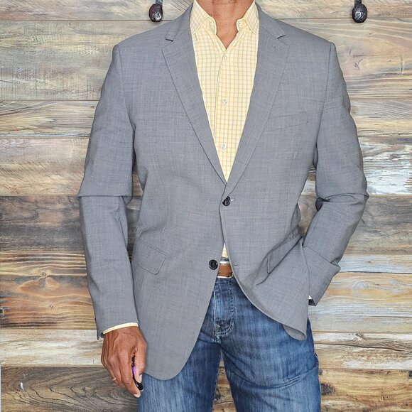 Theory Wool Blend Gray Blazer Jacket 42R *EXCELLENT*